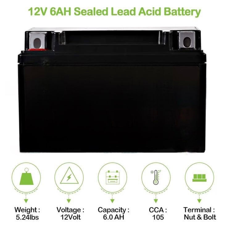 YTX7A-BS High Performance - Maintenance Free - Sealed AGM Motorcycle Battery Compatible with Gas Gy6
Scooter Moped 50CC 125CC